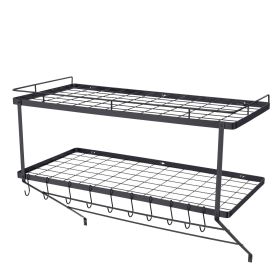 VEVOR Pot Rack Wall Mounted, 30 inch Pot and Pan Hanging Rack, Pot and Pan Hanger with 12 S Hooks, 55 lbs Loading Weight, Ideal for Pans, Utensils VEVOR Pot Rack Wall Mounted, 30 inch Pot and Pan Hanging Rack, Pot and Pan Hanger with 12 S Hooks, 55 lbs Loading Weight, Ideal for Pans, Utensils